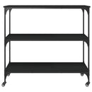 køkkenvogn 102x50x95 cm konstrueret træ sort