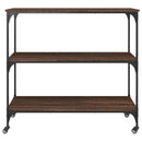 køkkenvogn 102x50x95 cm konstrueret træ brun egetræsfarve