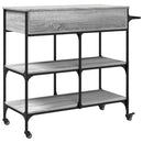 køkkenvogn 105x42x95 cm konstrueret træ grå sonoma-eg