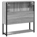 skab med spejl 60x16x60 cm konstrueret træ grå sonoma-eg