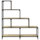 bogreol 139x33,5x149 4 trin cm konstrueret træ sonoma-eg