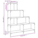bogreol 139x33,5x149 4 trin cm konstrueret træ sonoma-eg
