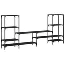 tv-bord 206,5x28,5x95 cm konstrueret træ sort