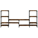 tv-bord 206,5x28,5x95 cm konstrueret træ røget egetræsfarve