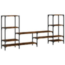 tv-bord 206,5x28,5x95 cm konstrueret træ røget egetræsfarve
