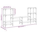 tv-bord 206,5x28,5x95 cm konstrueret træ grå sonoma-eg
