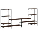 tv-bord 206,5x28,5x95 cm konstrueret træ brun egetræsfarve