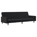 2-personers sovesofa fløjl sort