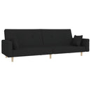 2-personers sovesofa med 2 puder stof sort