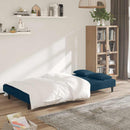 2-personers sovesofa med 2 puder fløjl blå