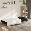2-personers sovesofa med 2 puder fløjl sort