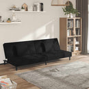 2-personers sovesofa med 2 puder fløjl sort