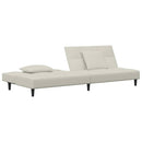 2-personers sovesofa med 2 puder fløjl blå