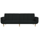 2-personers sovesofa med 2 puder stof sort