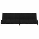 2-personers sovesofa fløjl sort
