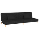 2-personers sovesofa med 2 puder stof sort