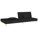 2-personers sovesofa med 2 puder stof sort