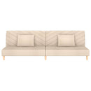 2-personers sovesofa med 2 puder stof cremefarvet