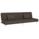 2-personers sovesofa med 2 puder stof brun