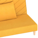 2-personers sovesofa med 2 puder stof gul
