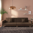 2-personers sovesofa med 2 puder stof brun