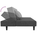 2-personers sovesofa med 2 puder fløjl mørkegrå