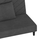 2-personers sovesofa med 2 puder fløjl mørkegrå