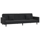 2-personers sovesofa med 2 puder fløjl sort