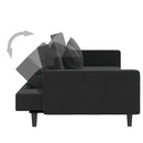 2-personers sovesofa med 2 puder fløjl sort