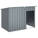 hundehus med tag 153x91x110 cm galvaniseret stål antracitgrå