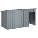 hundehus med tag 196x91x110 cm galvaniseret stål antracitgrå