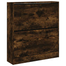 skoskab 80x21x87,5 cm konstrueret træ røget egetræsfarve