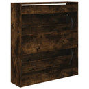 skoskab 80x21x87,5 cm konstrueret træ røget egetræsfarve