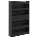 skoreol 80x21x125,5 cm konstrueret træ sort