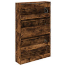 skoskab 80x21x125,5 cm konstrueret træ røget egetræsfarve