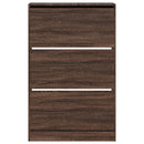 skoskab 80x21x125,5 cm konstrueret træ røget egetræsfarve