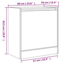 skoreol 60x34x63,5 cm konstrueret træ sort