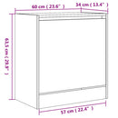 skoreol 60x34x63,5 cm konstrueret træ røget egetræsfarve