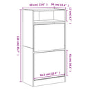 skoreol 60x34x116 cm konstrueret træ sort
