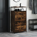 skoreol 60x34x112 cm konstrueret træ røget egetræsfarve