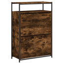 skoreol 75x34x112 cm konstrueret træ røget egetræsfarve