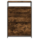 skoreol 75x34x112 cm konstrueret træ røget egetræsfarve