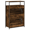 skoreol 75x34x112 cm konstrueret træ røget egetræsfarve