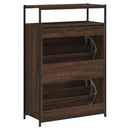 skoreol 75x34x112 cm konstrueret træ brun egetræsfarve