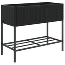 plantekasse med hylde polyrattan sort