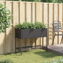 plantekasse med hylde polyrattan sort