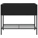 plantekasse med hylde polyrattan sort