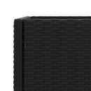 plantekasse med hylde polyrattan sort