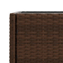 plantekasse med hylde polyrattan brun