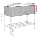 plantekasse med hylde polyrattan brun